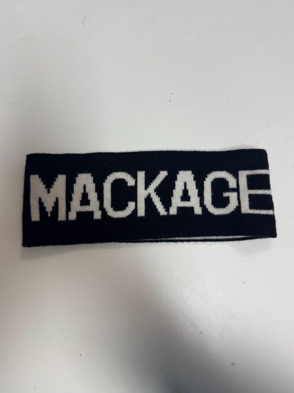 Mackage Logo Knit Headband - Black & White - One Size
